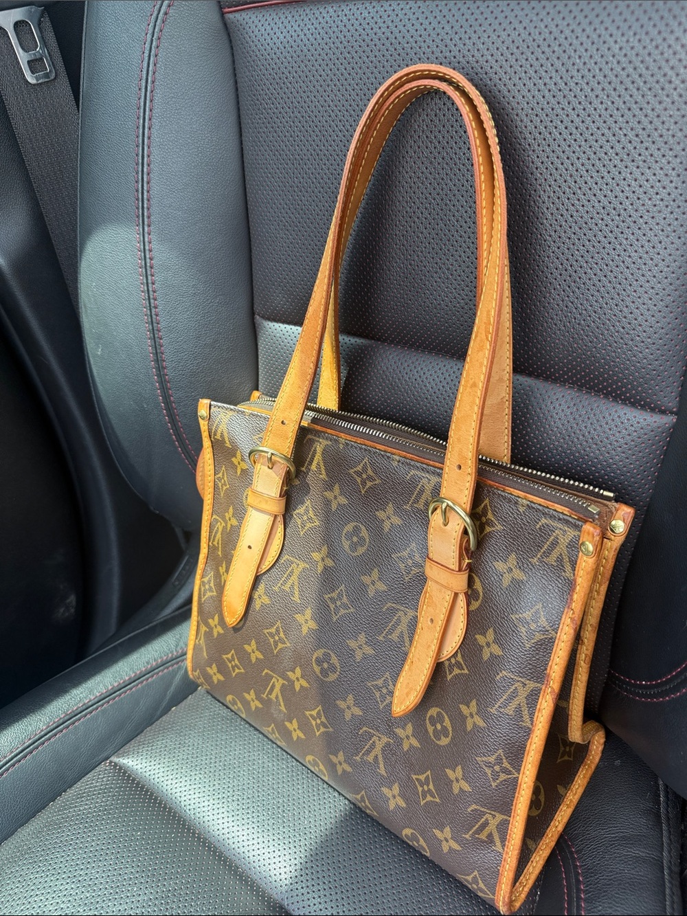 Louis Vuitton Monogram Shoulder Tote in Brown and Tan - Picture 2 of 8